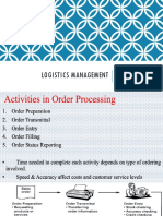 Logistics Management: Order Processing