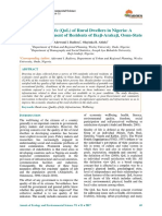 Quality of Life (QoL) of Rural Dwellers in Nigeria: A Subjective Assessment of Residents of Ikeji-Arakeji, Osun-State