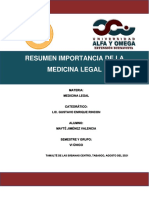Resumen Importancia de La Medicina Legal en La Practica Medica