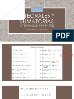 Integrales y Sumatorias Integraciación Por Partes