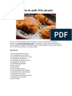 Receta de Pollo Frito Picante