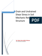 Drain and Undrained Shear Stress in Soil Mechanic Retaining Structure