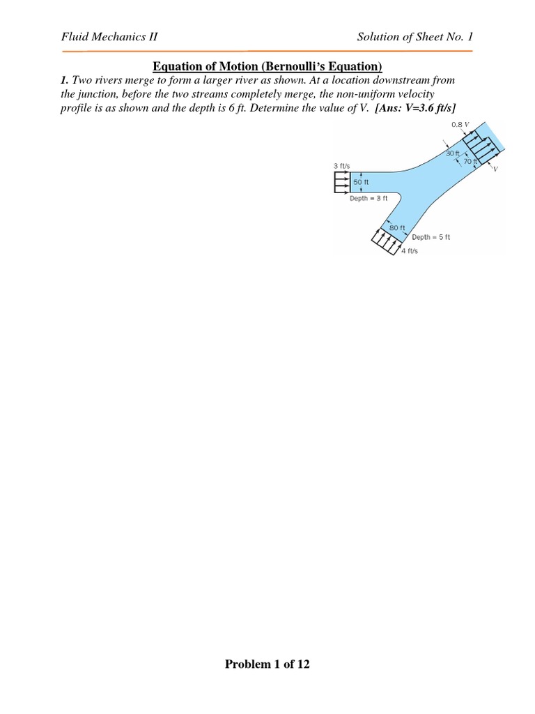 Fluid Mechanics II Problem Solutions | PDF | Pressure | Pressure ...