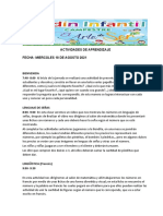 Planeación Del Miercoles 18 de Agosto