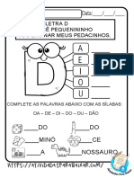 Caderno Eu Sou A Letra D