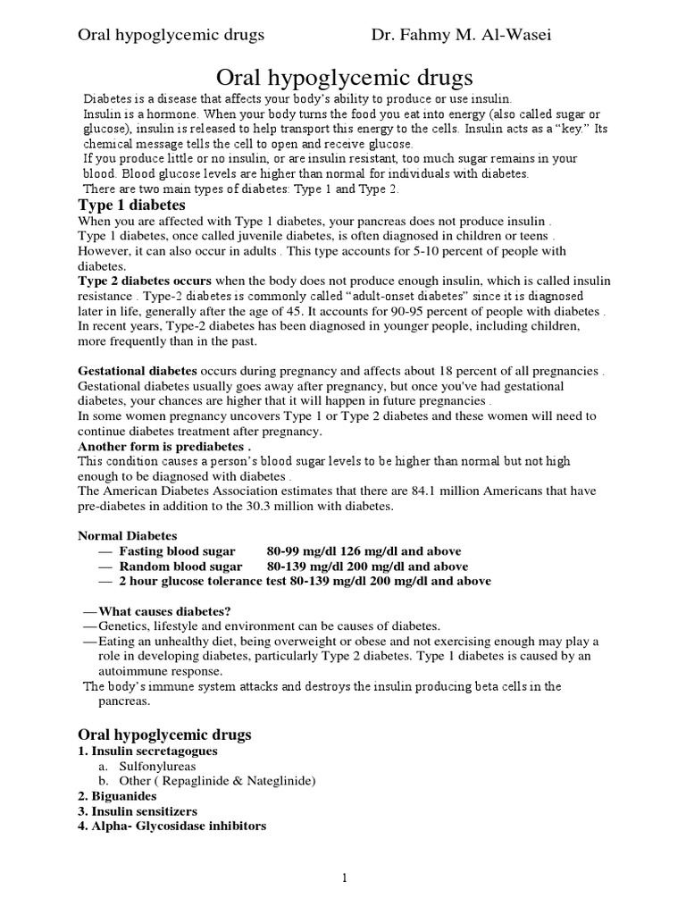 Oral Hypoglycemic Drugs2 | PDF | Hypoglycemia | Prediabetes