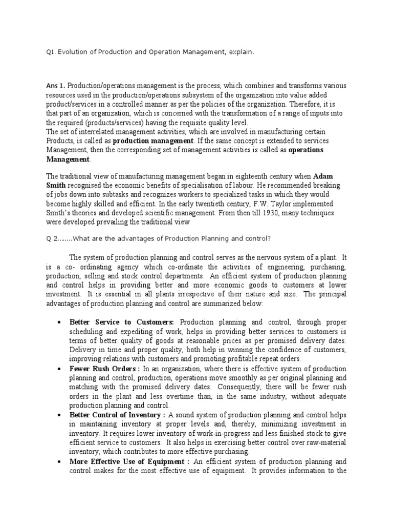 Production and Operation Management | PDF | New Product Development ...
