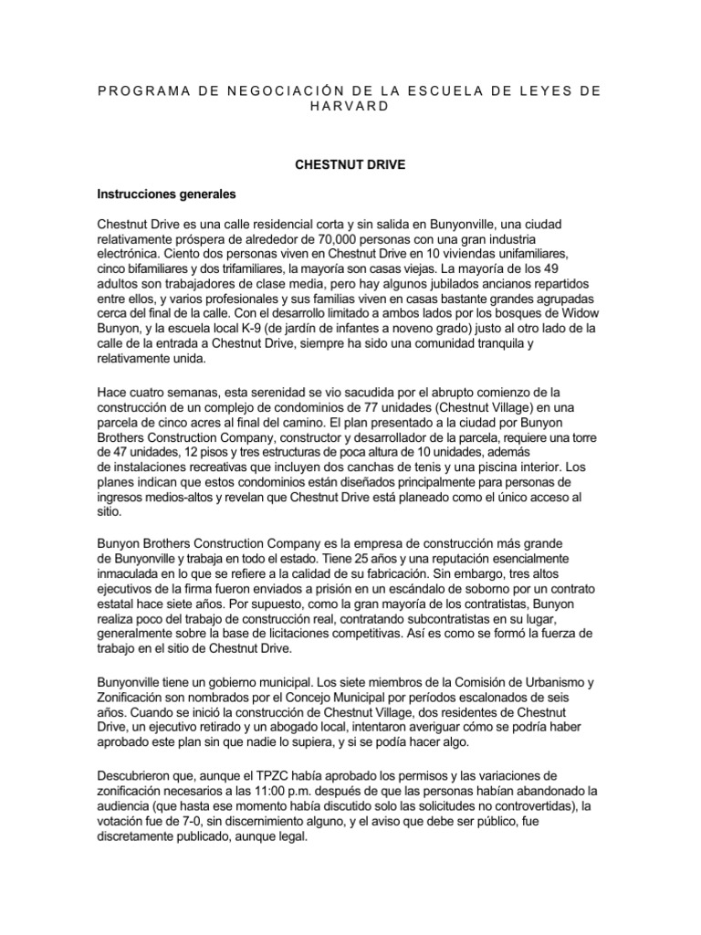 Chestnut Drive. Instrucciones Generales PDF