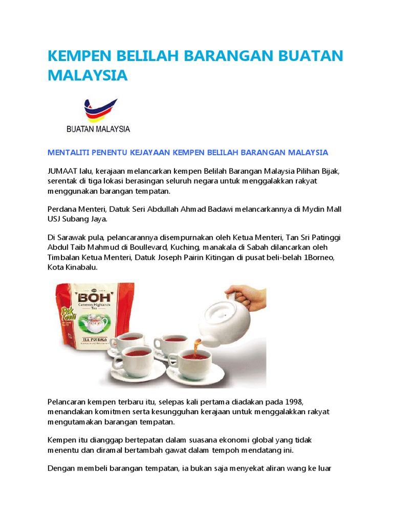 Kempen Belilah Barangan Buatan Malaysia Pdf