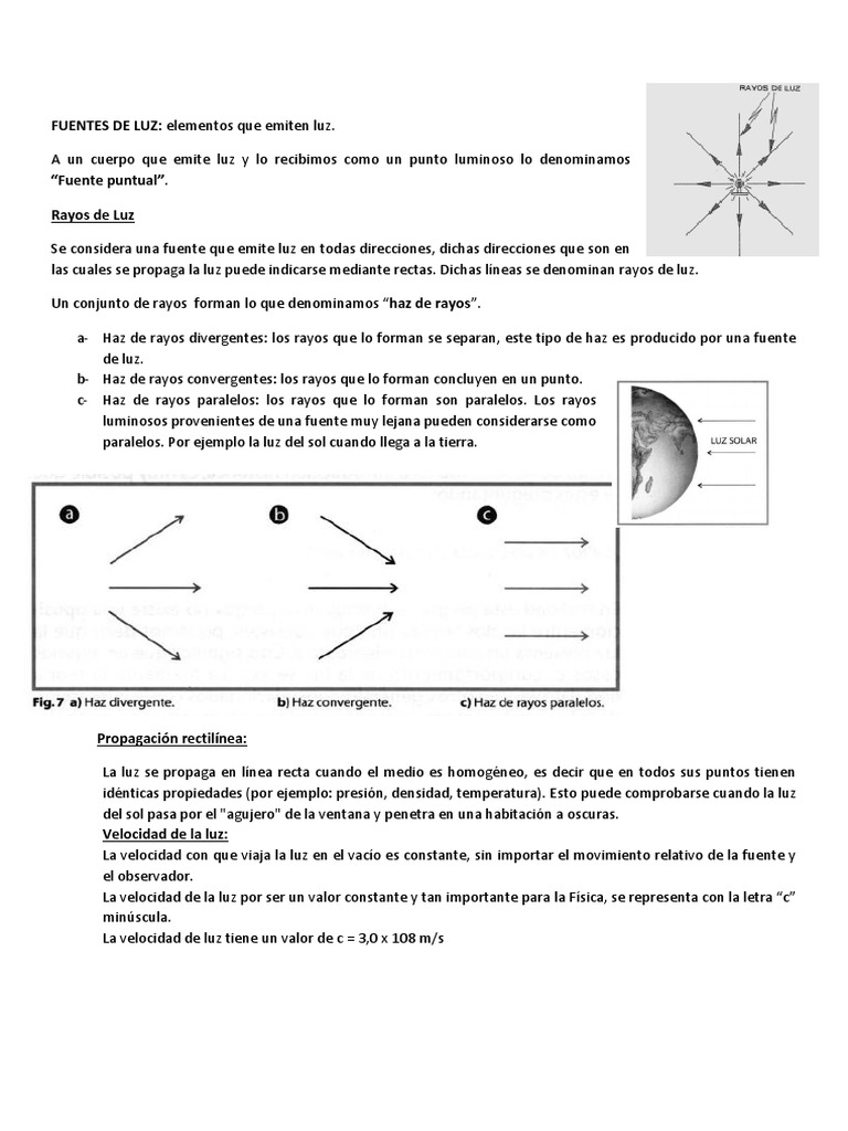 Fuentes de Luz | PDF | Reflexión (Física) | Ligero