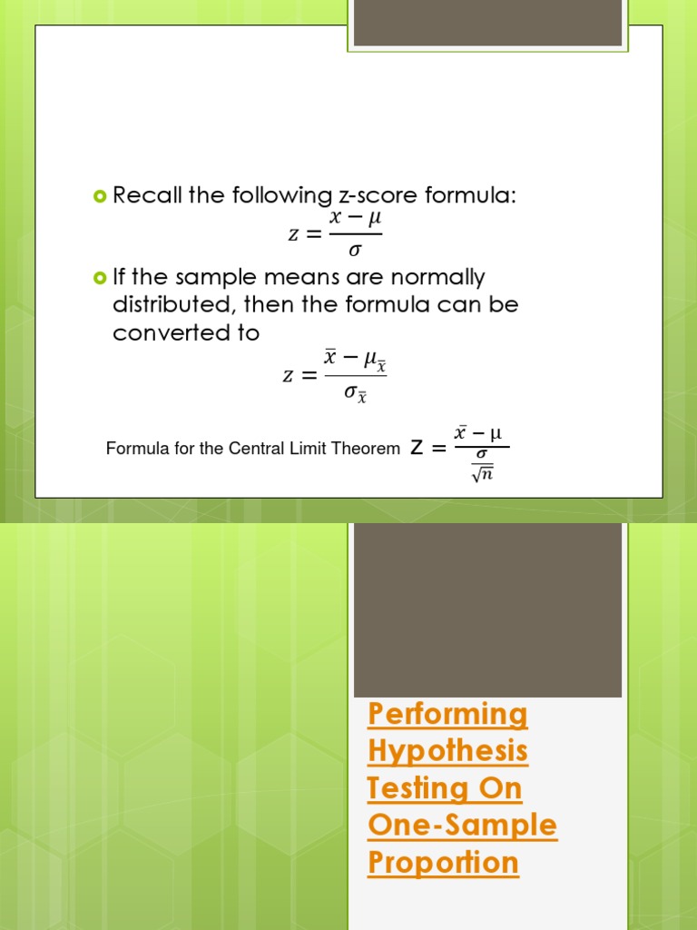 One-Sample Proportion Z-Test Guide | PDF | Statistical Hypothesis ...