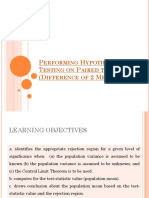 Performing Hypothesis Testing On Paired T-Test