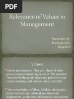 Relevance of Values in Management