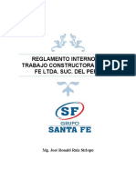 Reglamento Interno de Trabajo Constructora Santa Fe Ltda