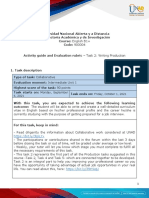 Activities Guide and Evaluation Rubric - Unit 1 -Task 2 - Writing Production