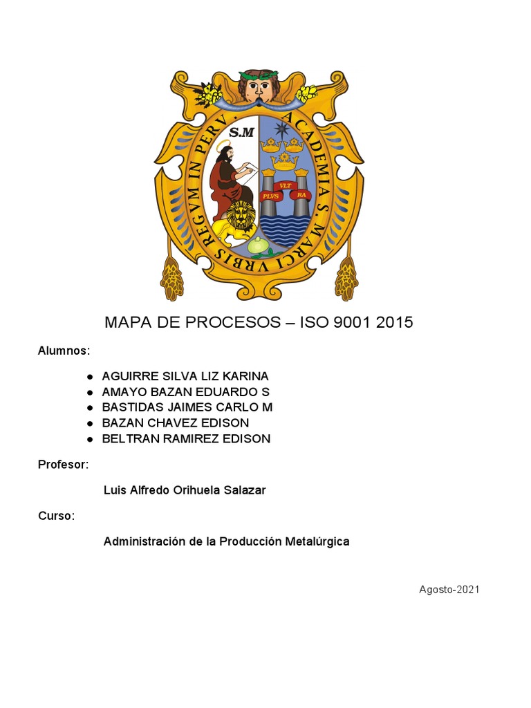Bmapa de Procesos - Iso 9001 2015 | PDF | Gestión de la calidad ...