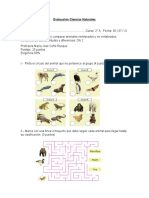 Evaluación Ciencias Naturales julio