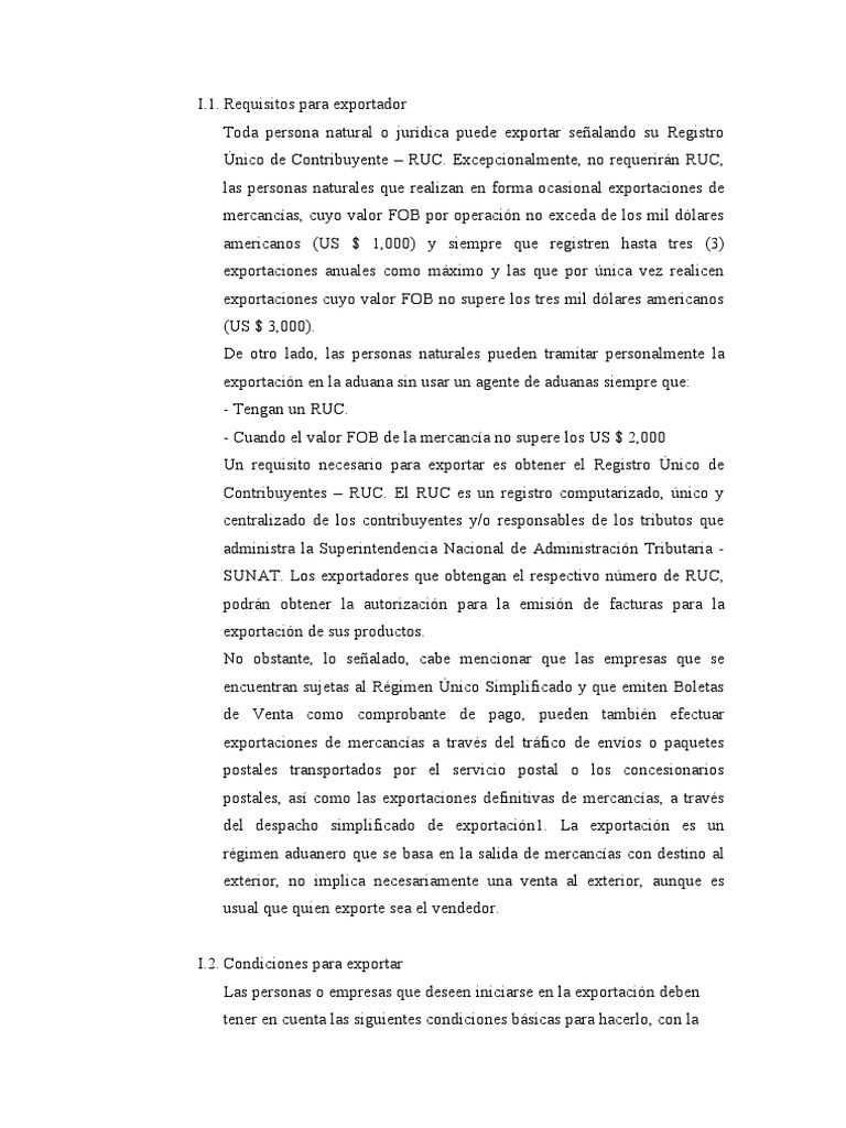 Requisitos Para Exportador Y Errores Al Exportar Pdf Exportaciones