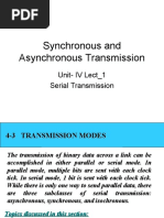 Synchronous and Asynchronous Transmission: Unit-IV Lect - 1 Serial Transmission