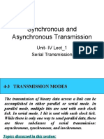 Synchronous and Asynchronous Transmission: Unit-IV Lect - 1 Serial Transmission