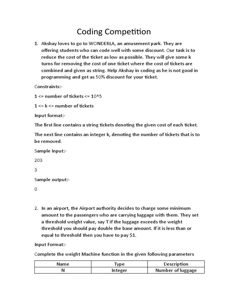 Coding Challenges for Discounts and Fees | PDF | Parameter (Computer ...