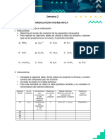 Ejercicios Nomenclatura Inorgánica - ADMISIÓN 2021. Junio