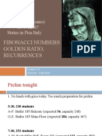 Fibonacci (Leonardo Pisano) 1170-1240? Statue in Pisa Italy: Fibonacci Numbers Golden Ratio, Recurrences