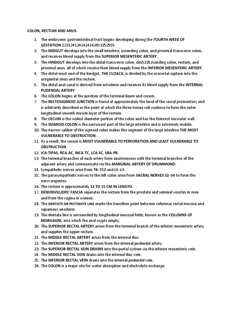 Colon, Rectum and Anus Dentate or Pectinate Line Download Free PDF