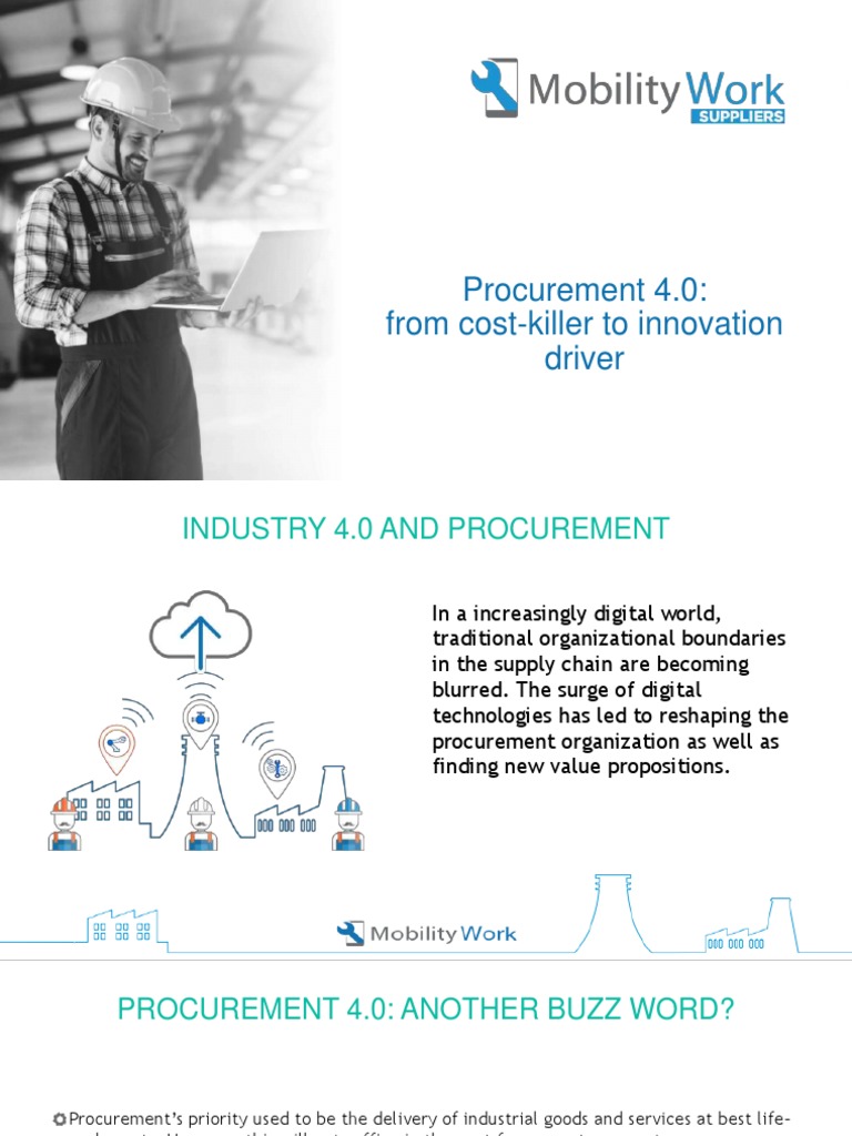 Procurement 4.0 From CostKiller To Innovation Driver PDF Supply