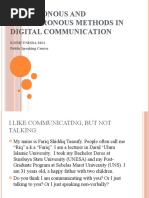 Synchronous and Asynchronous Methods in Digital Communication