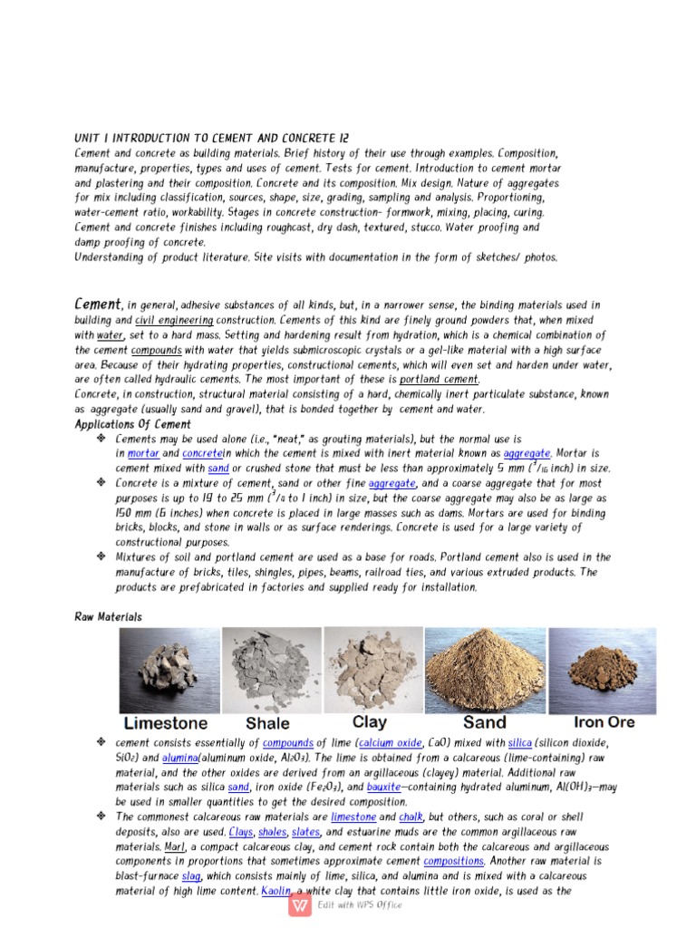 Introduction to Cement and Concrete | PDF