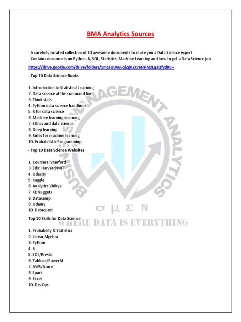 Essential Data Science Resources Guide | PDF | Machine Learning ...