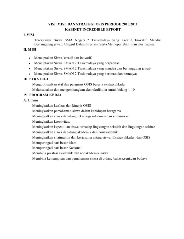 Visi Misi Osis