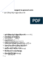 Equation of Tangent To General Conic - Ax +2hxy+by +2gx+2fy+c 0