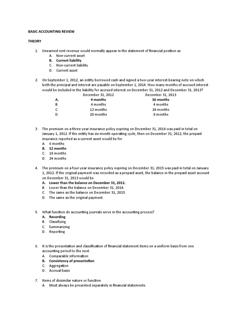 Basic Accounting Concepts and Problems | PDF | Debits And Credits ...