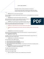 Science Topic Questions Term One