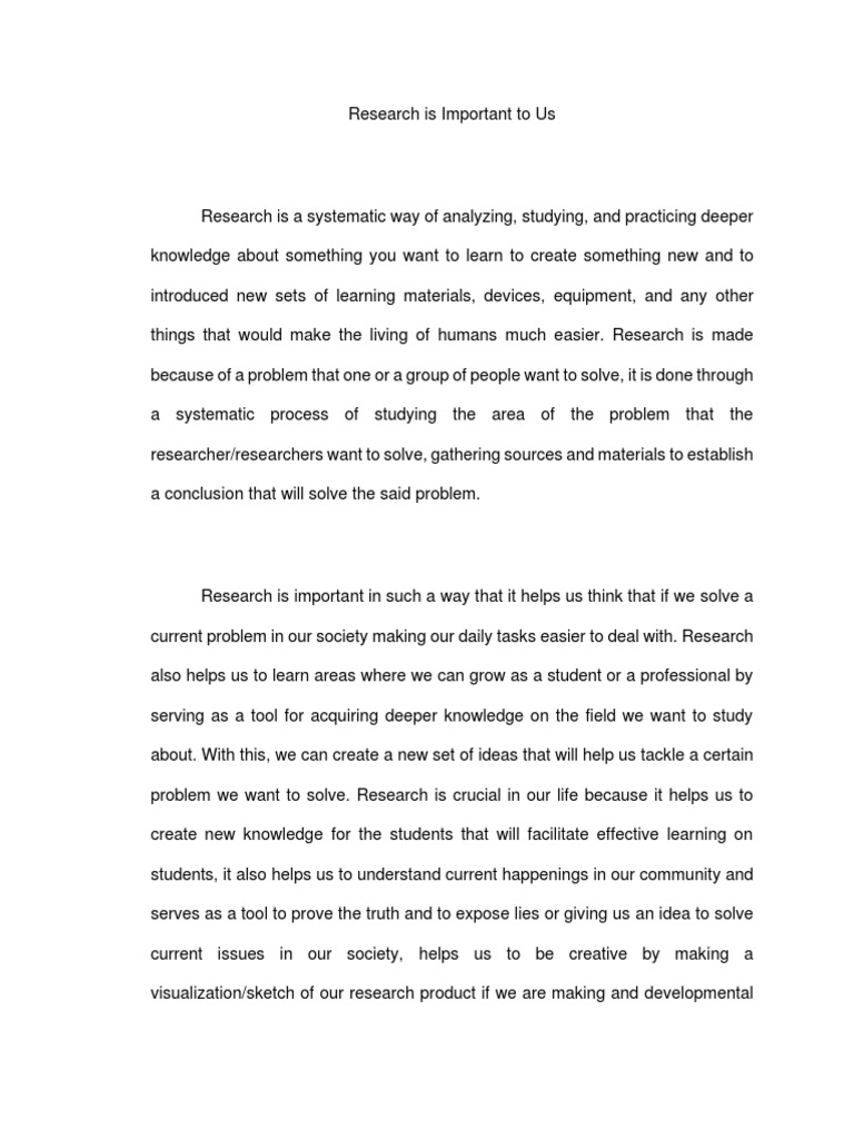 essay about why research is important