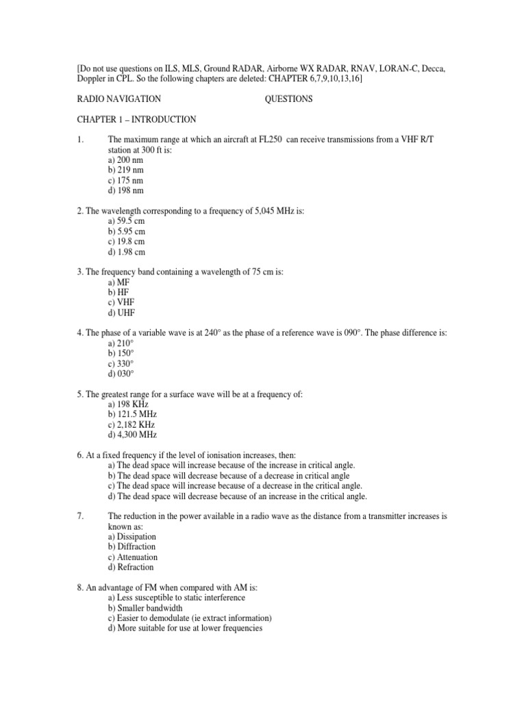 11 CPL Questions Rad Navigation PDF Global Positioning System