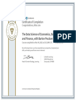 CertificateOfCompletion - The Data Science of Economics Banking and Finance With Barton Poulson