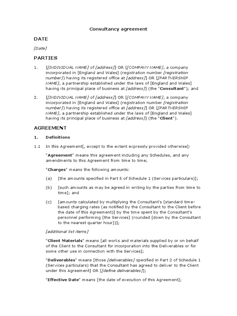 Consultancy Agreement For Business (Sample) | PDF | Legal Liability | Tort