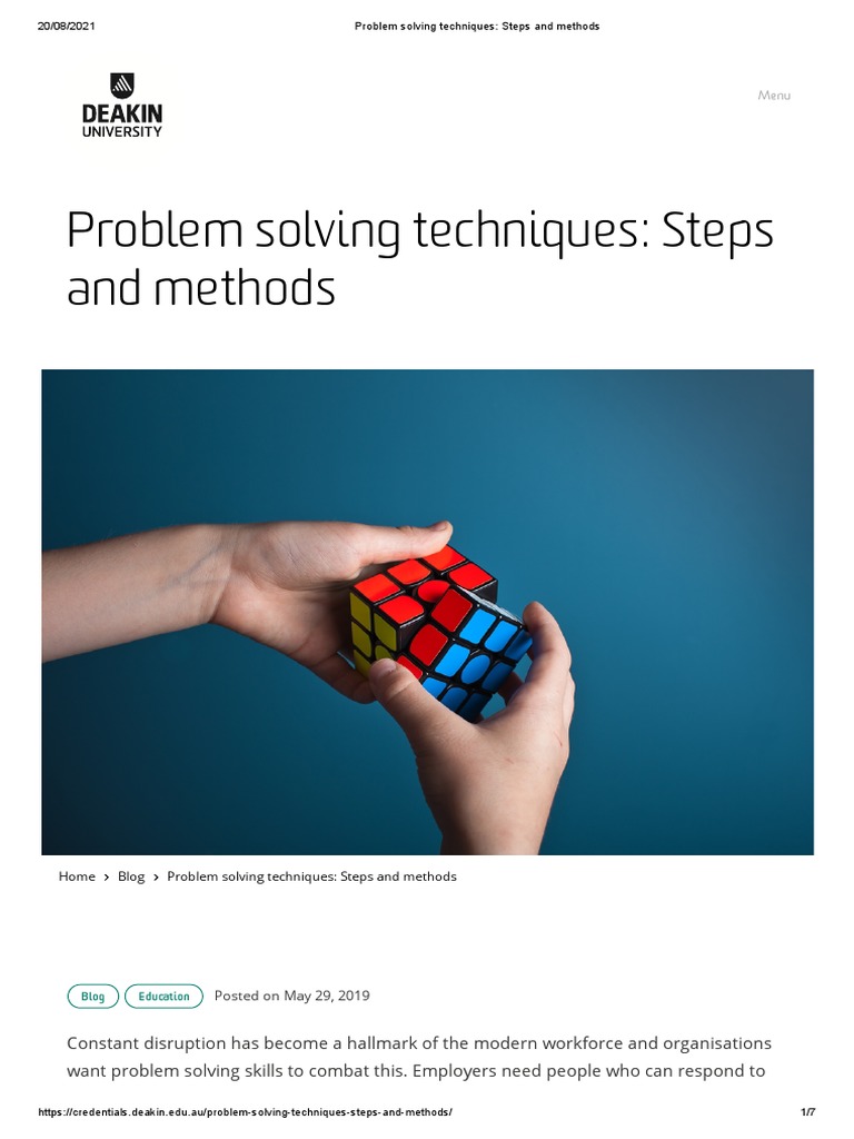 Problem Solving Techniques - Steps and Methods Ed | PDF | Brainstorming ...