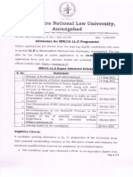 Admission For MNLUA LL.D. Programme