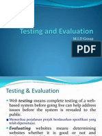 Testing and Evaluation 1