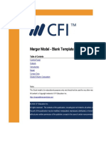 Merger Model - Blank Template: Control Panel Outputs Sensitivities Model Comps Data Diluted Shares Calculation