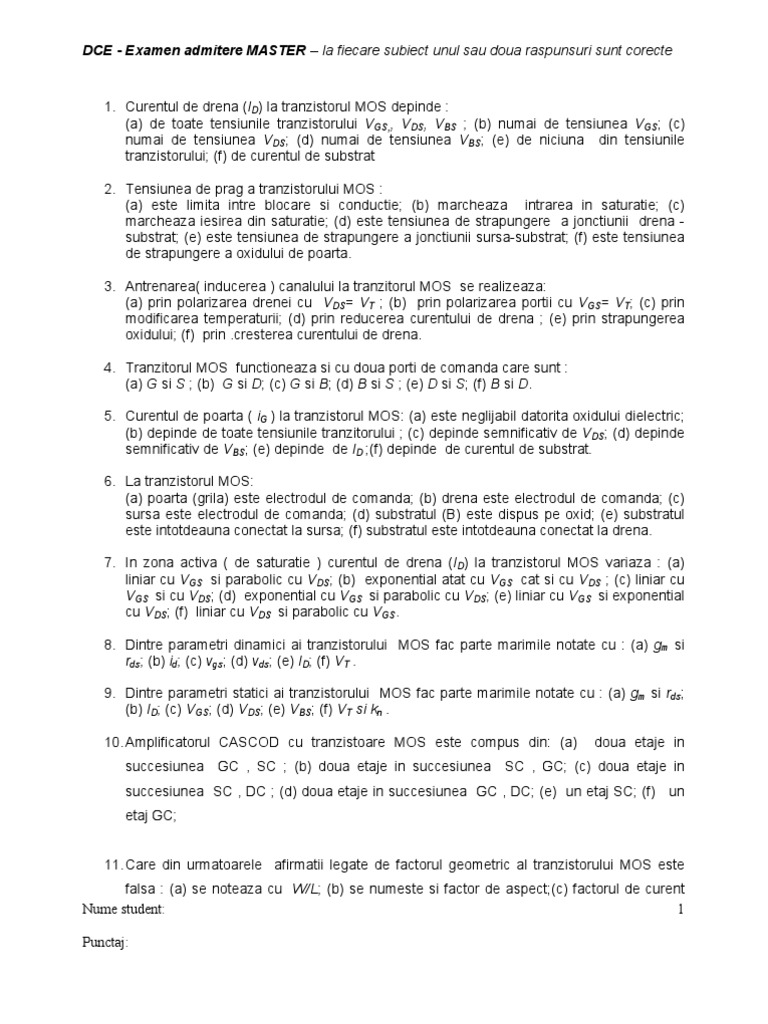 Subiecte DCE | PDF