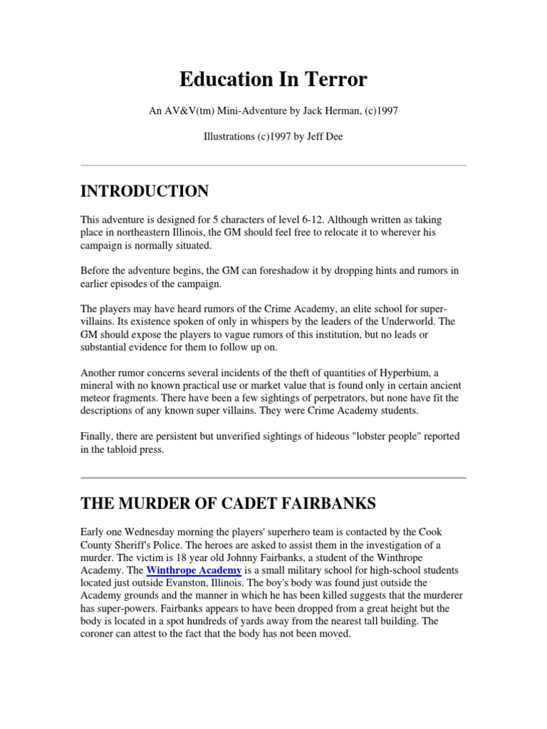Villains Vigilantes Education In Terror Pdf Mirror Police