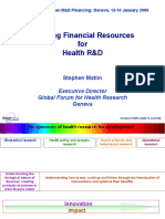 Tracking Financial Resources For Health R&D: Executive Director Global Forum For Health Research Geneva