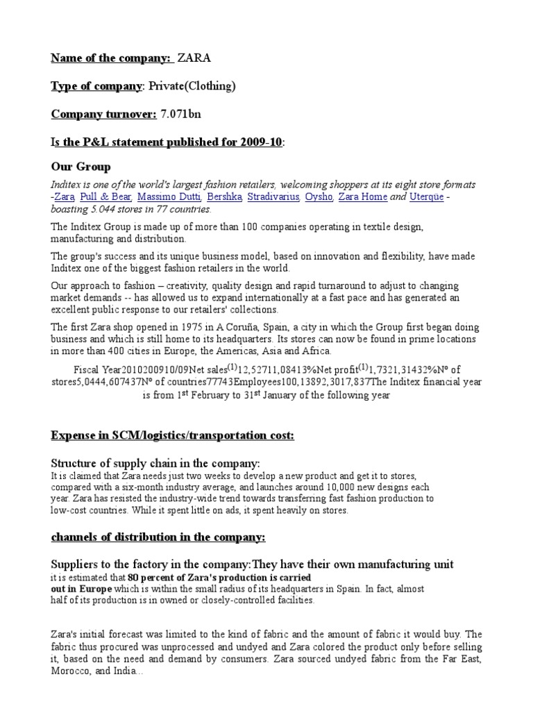 😊 Zara company structure. Zara’s organizational structure. 20190222