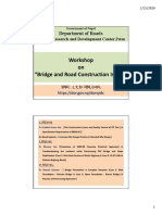 Workshop On "Bridge and Road Construction Issues": Department of Roads