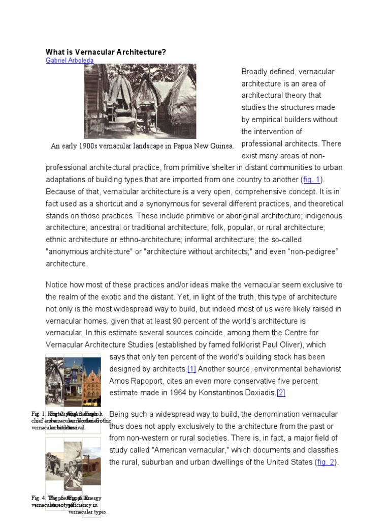 Understanding Vernacular Architecture | PDF | Art Media | Architectural ...